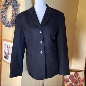 Vintage TALBOTS Size 14 100% Cashmere Blue Blazer Career Classic 3-Btn Nautical